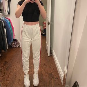 John Galt White & Red Jogger Pants — 1Sz